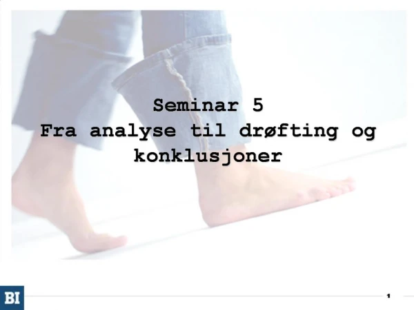 Seminar 5 Fra analyse til dr fting og konklusjoner