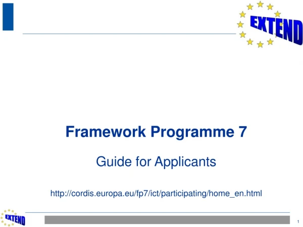 Framework Programme 7 Guide for Applicants