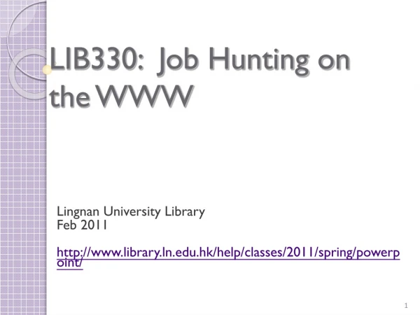 LIB330: Job Hunting on the WWW