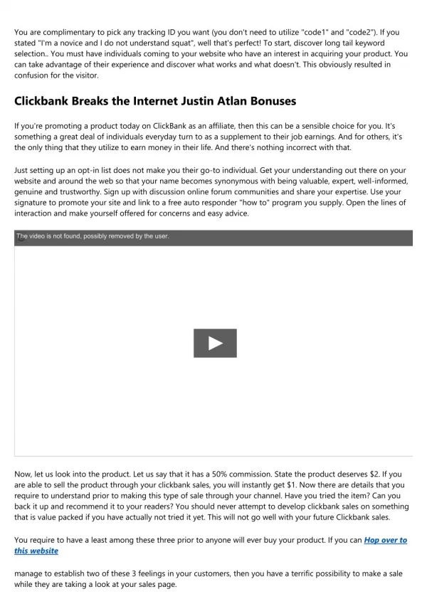 Clickbank Breaks The Internet Why Give Your Clickbank Commission Away?