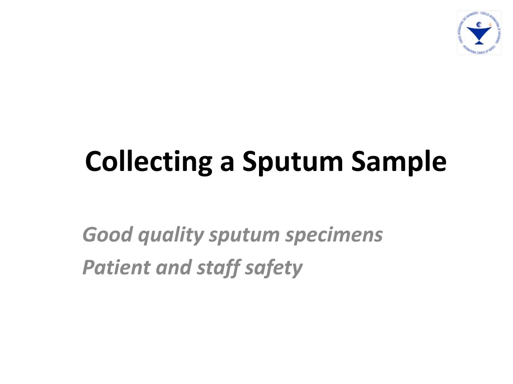collecting a sputum sample