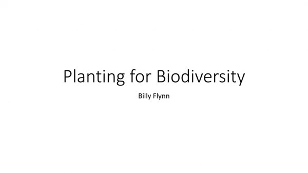 Planting for Biodiversity