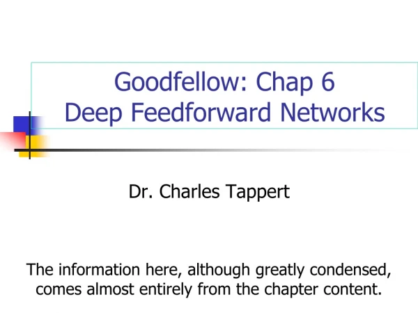 Goodfellow: Chap 6 Deep Feedforward Networks