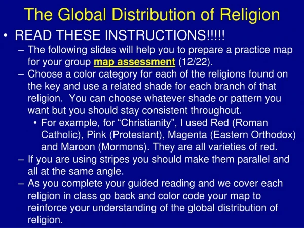 The Global Distribution of Religion