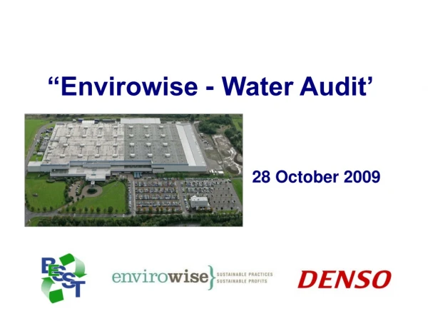 “Envirowise - Water Audit’ 28 October 2009