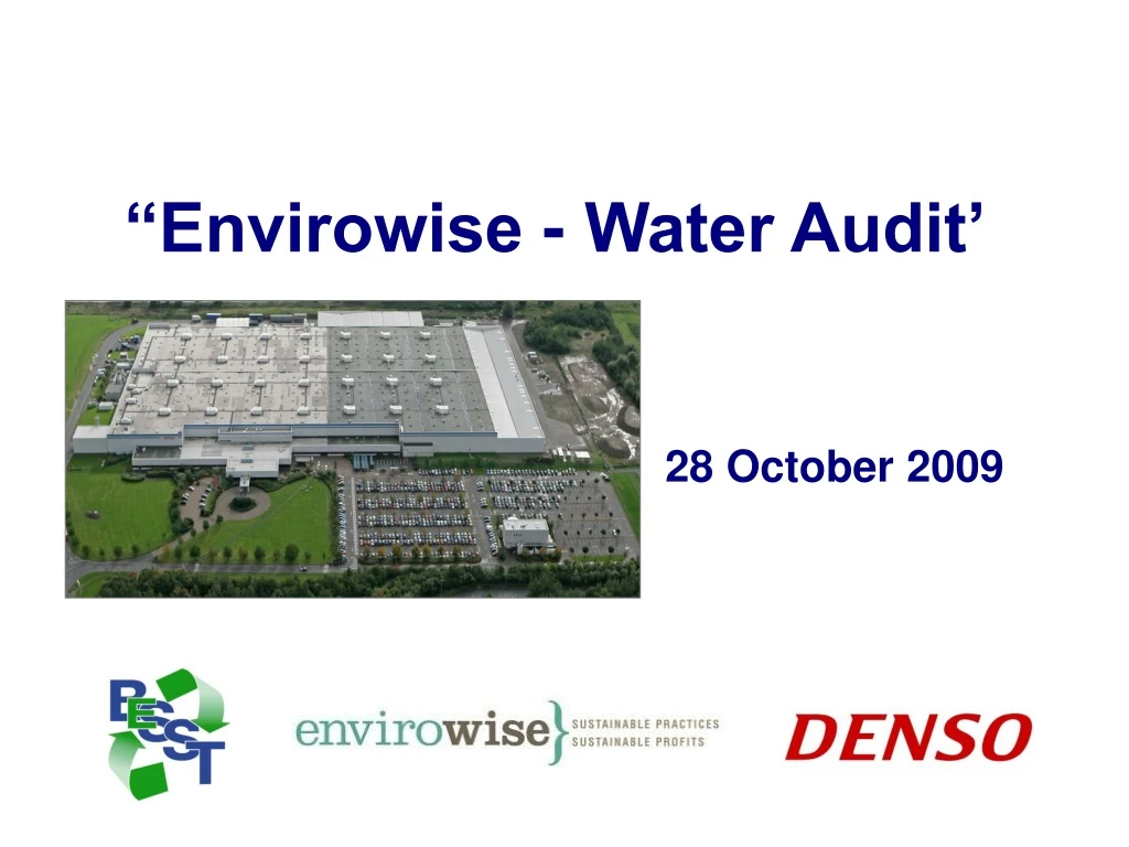 envirowise water audit 28 october 2009