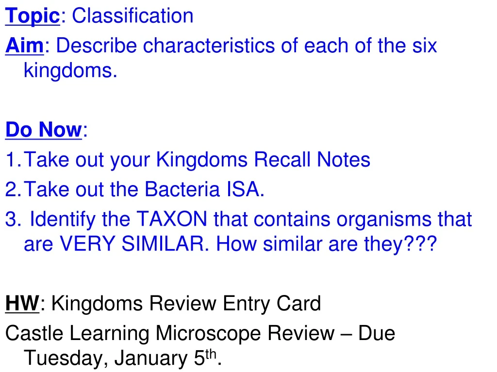 topic classification aim describe characteristics