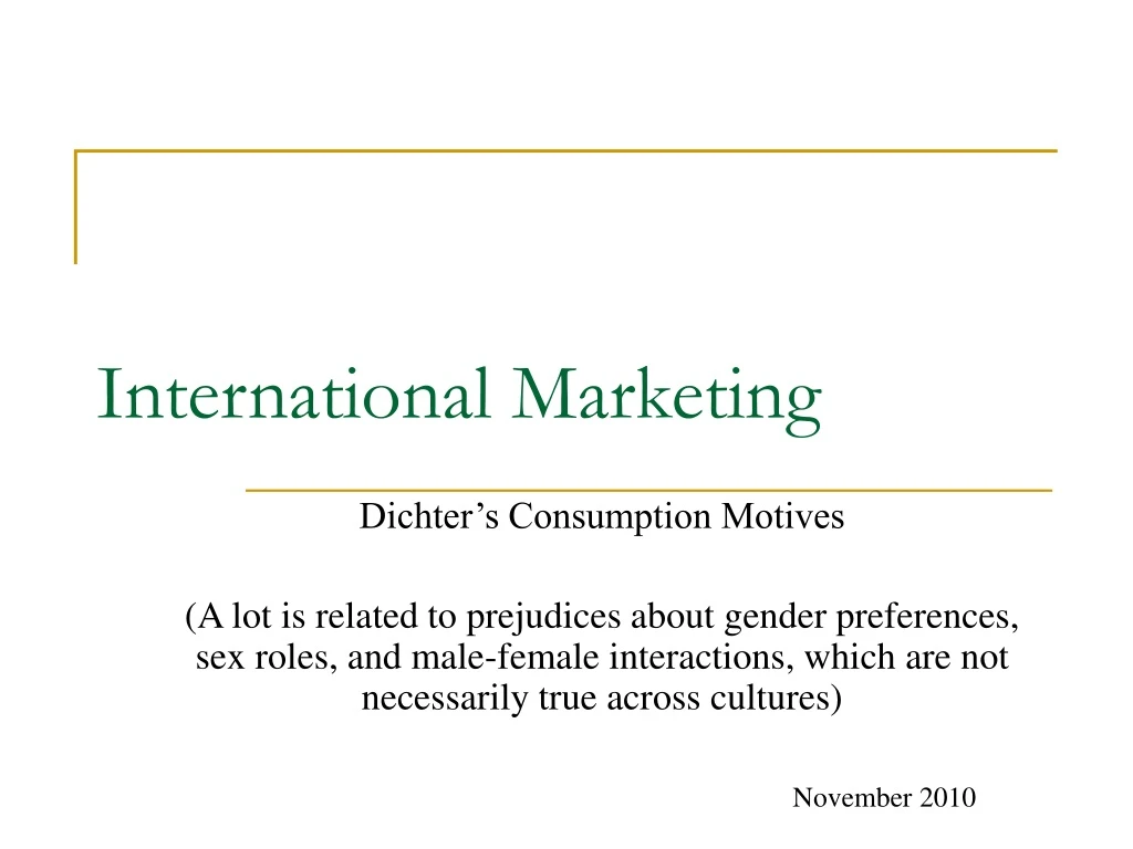 international marketing