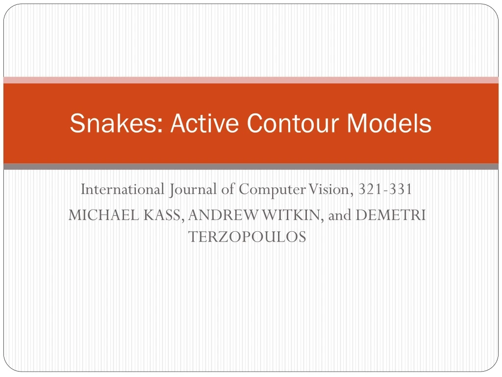 snakes active contour models