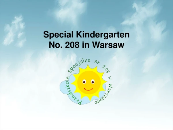 Special Kindergarten No. 208 in Warsaw