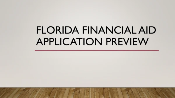 Florida Financial Aid Application preview