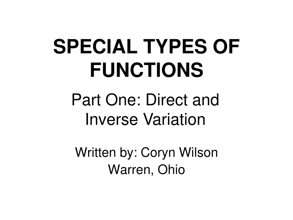 special types of functions