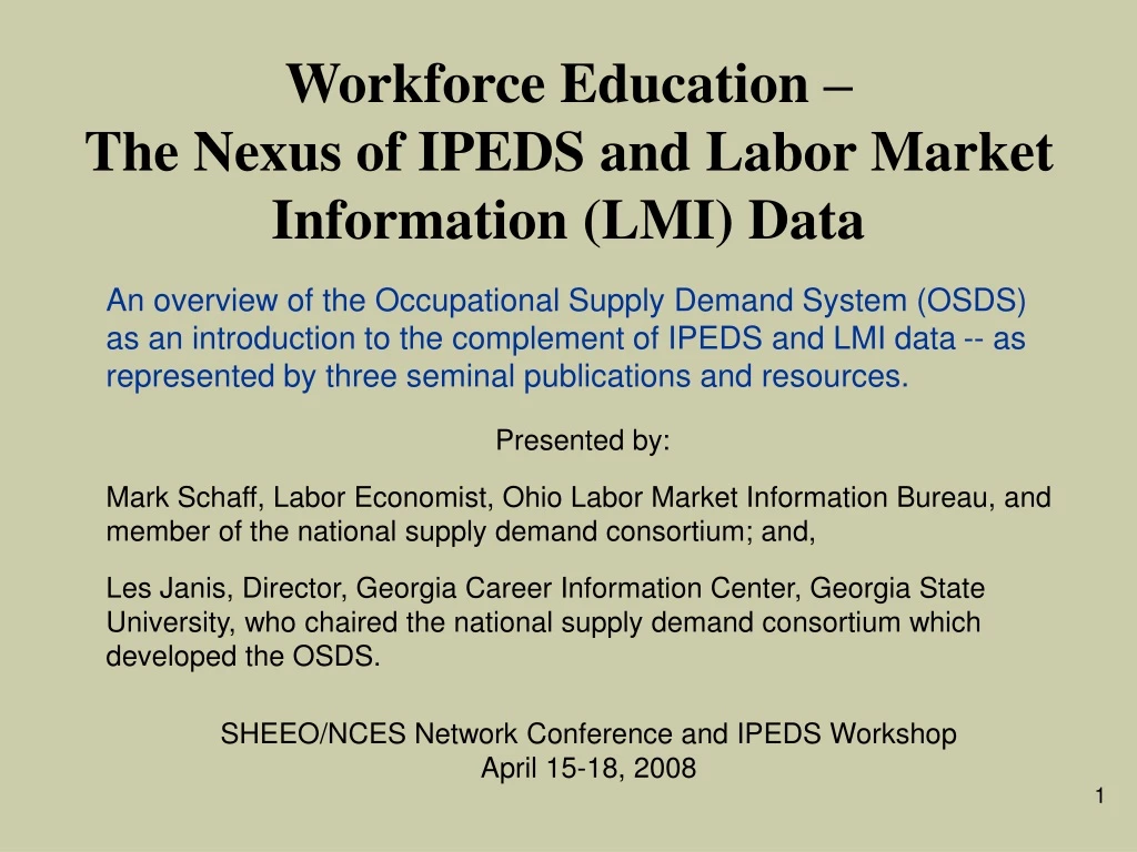 workforce education the nexus of ipeds and labor