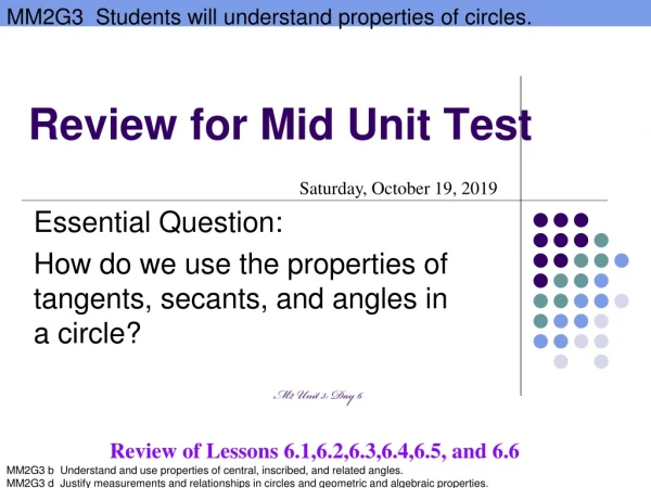 Review for Mid Unit Test