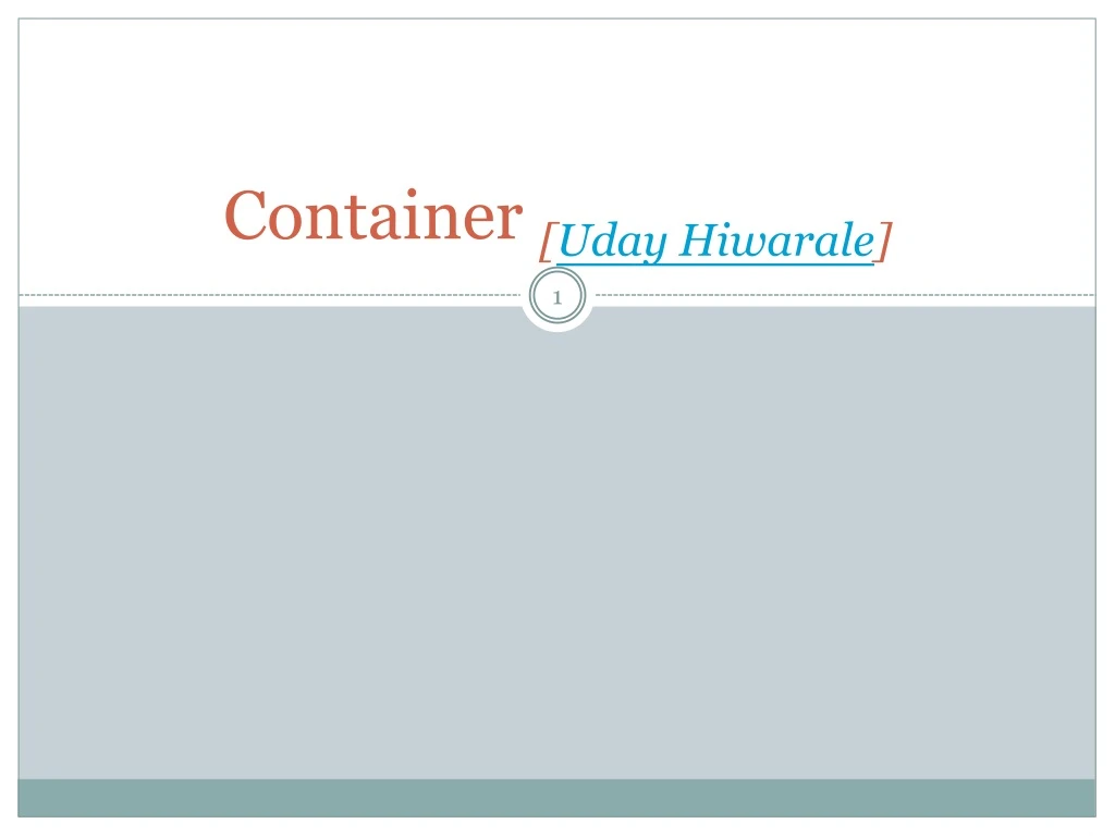 container uday hiwarale