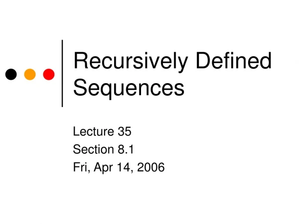 Recursively Defined Sequences
