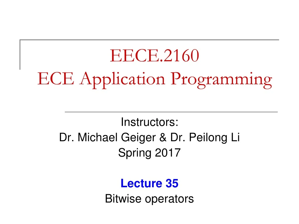 eece 2160 ece application programming