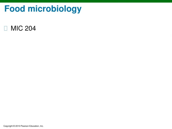 Food microbiology