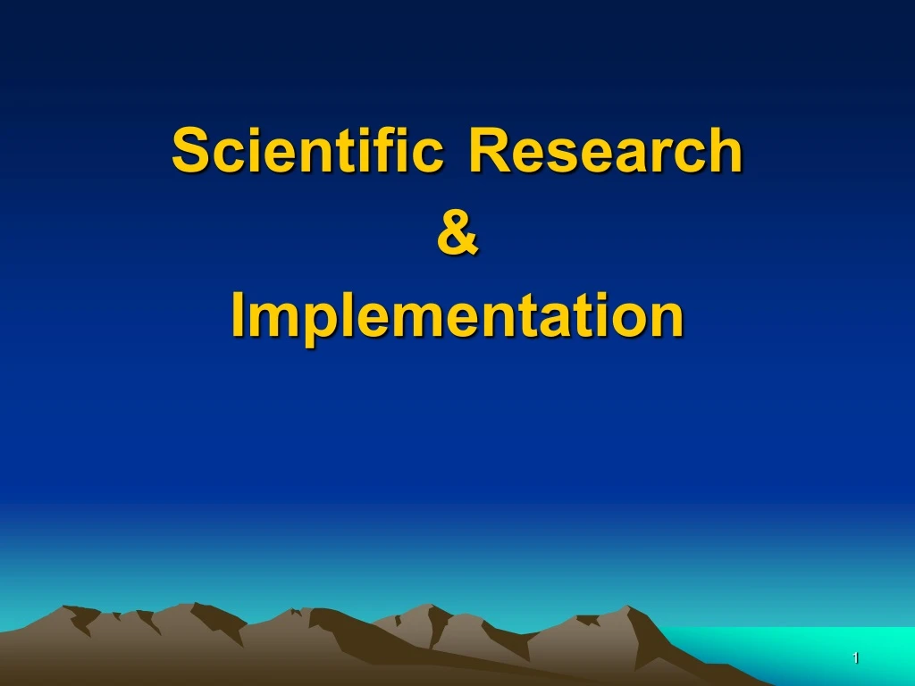scientific research implementation