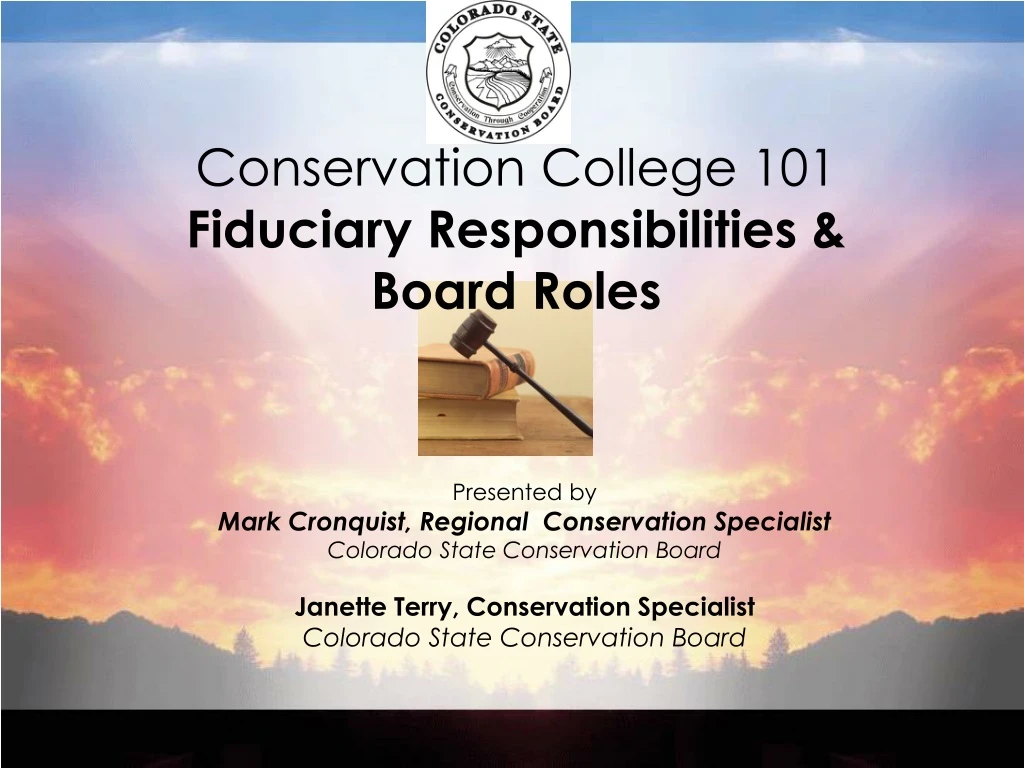 conservation college 101 fiduciary responsibilities board roles