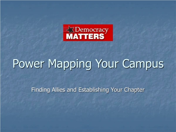 Power Mapping Your Campus