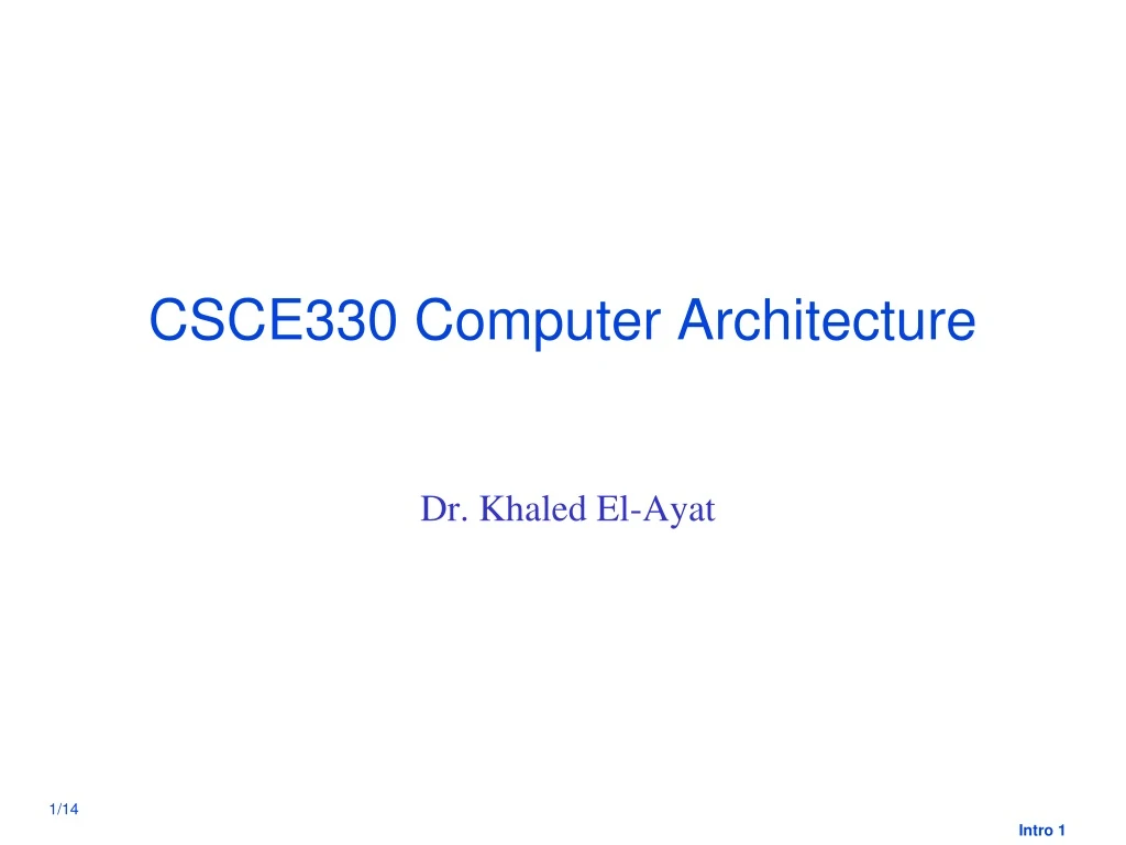 csce330 computer architecture