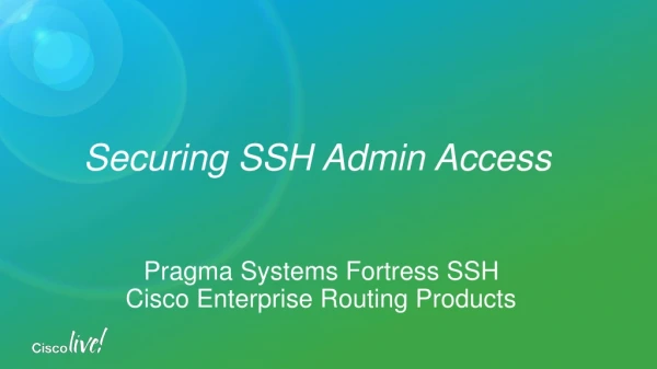 Securing SSH Admin Access