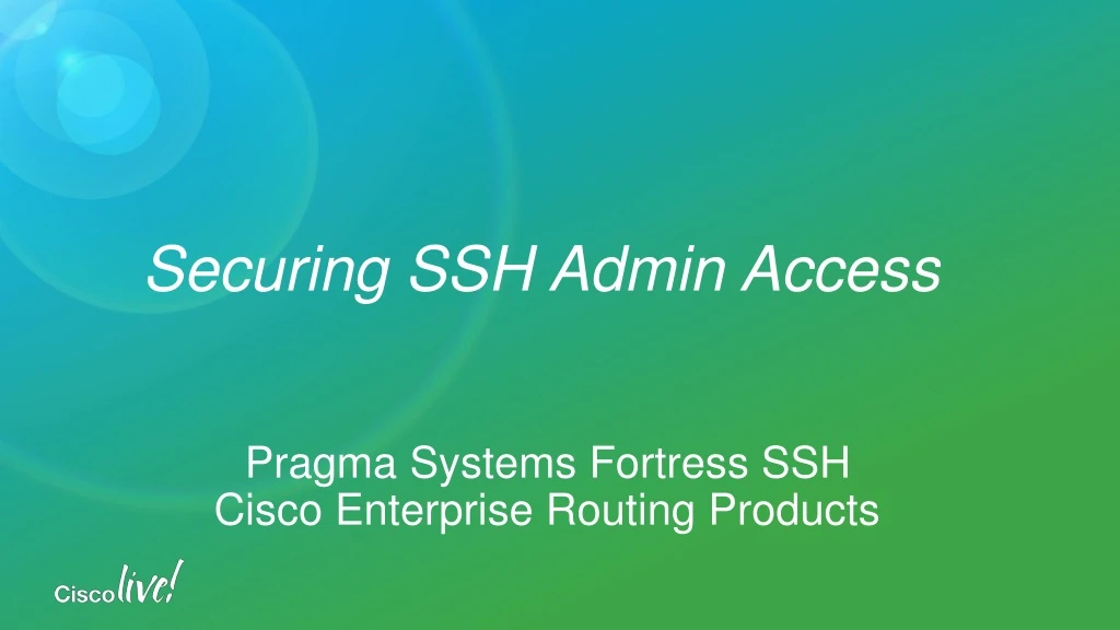 securing ssh admin access