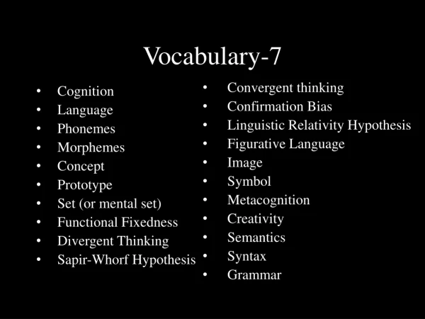 Vocabulary-7
