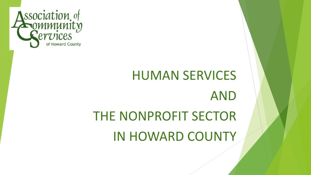 human services and the nonprofit sector in howard county