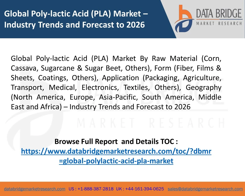 global poly lactic acid pla market industry