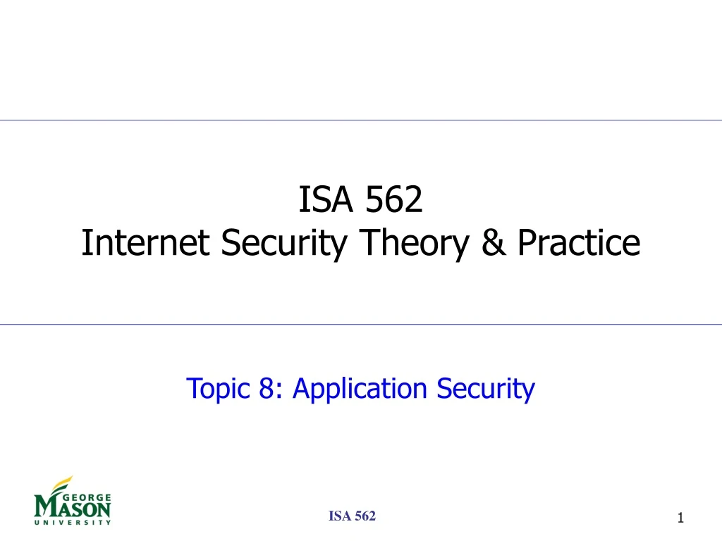 isa 562 internet security theory practice