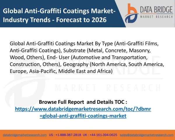 Global Anti-Graffiti Coatings Market- Industry Trends - Forecast to 2026