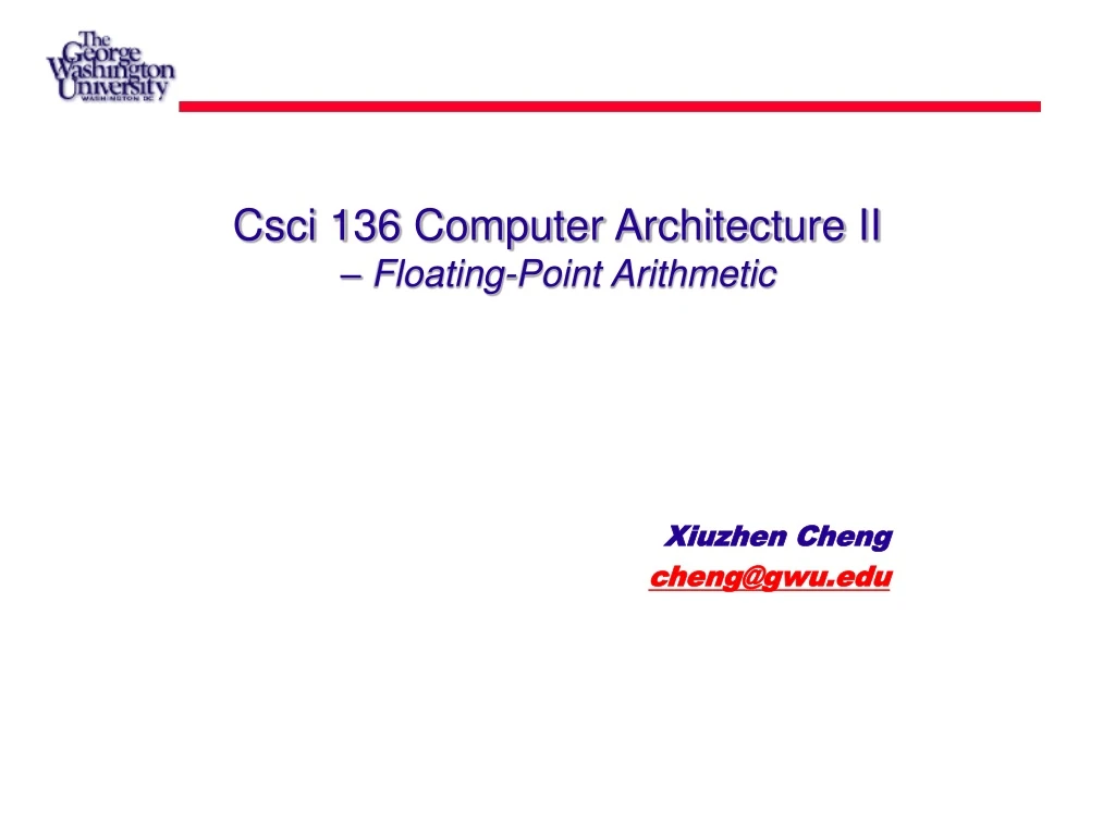 csci 136 computer architecture ii floating point arithmetic