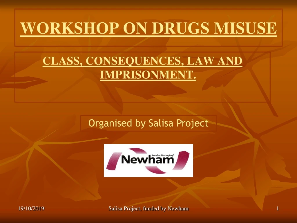 workshop on drugs misuse