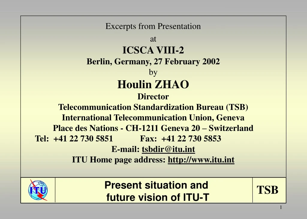 excerpts from presentation at icsca viii 2 berlin