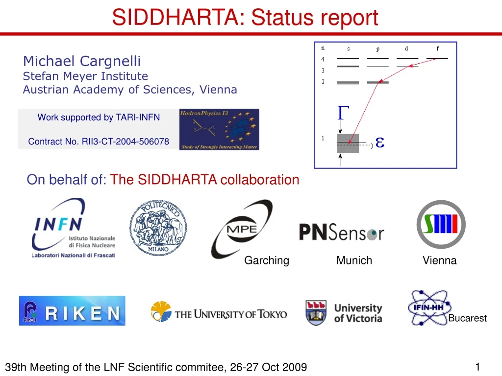 siddharta status report