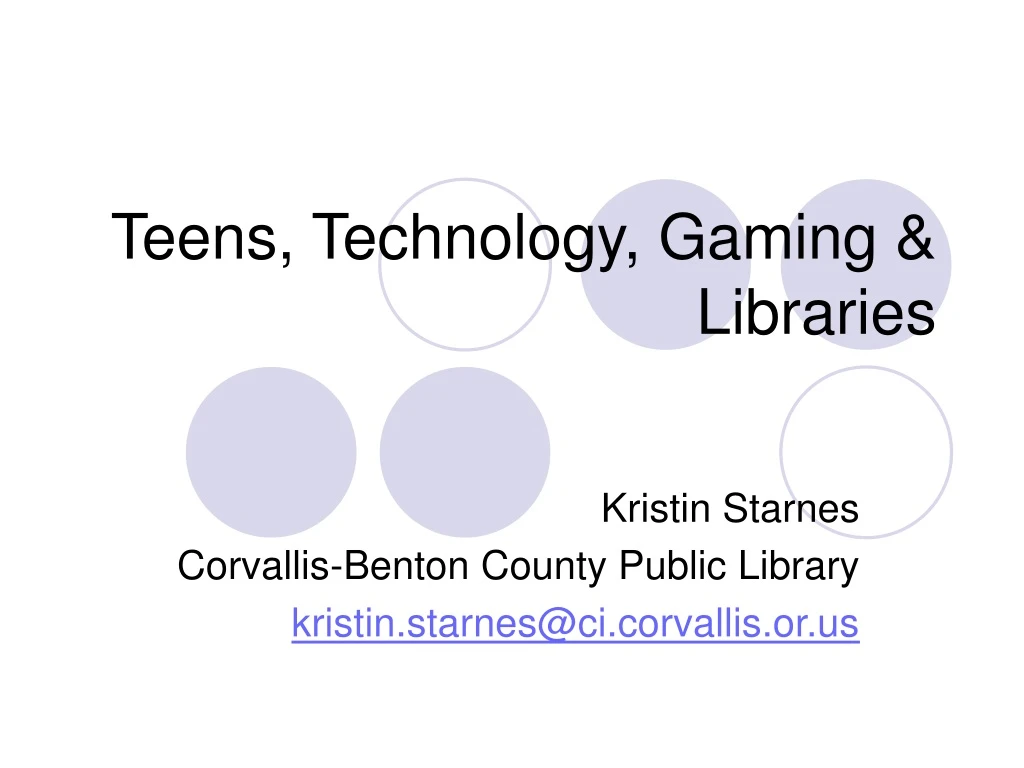 teens technology gaming libraries