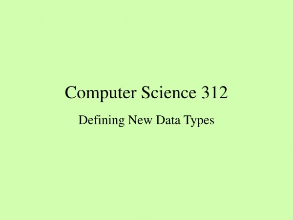 Computer Science 312