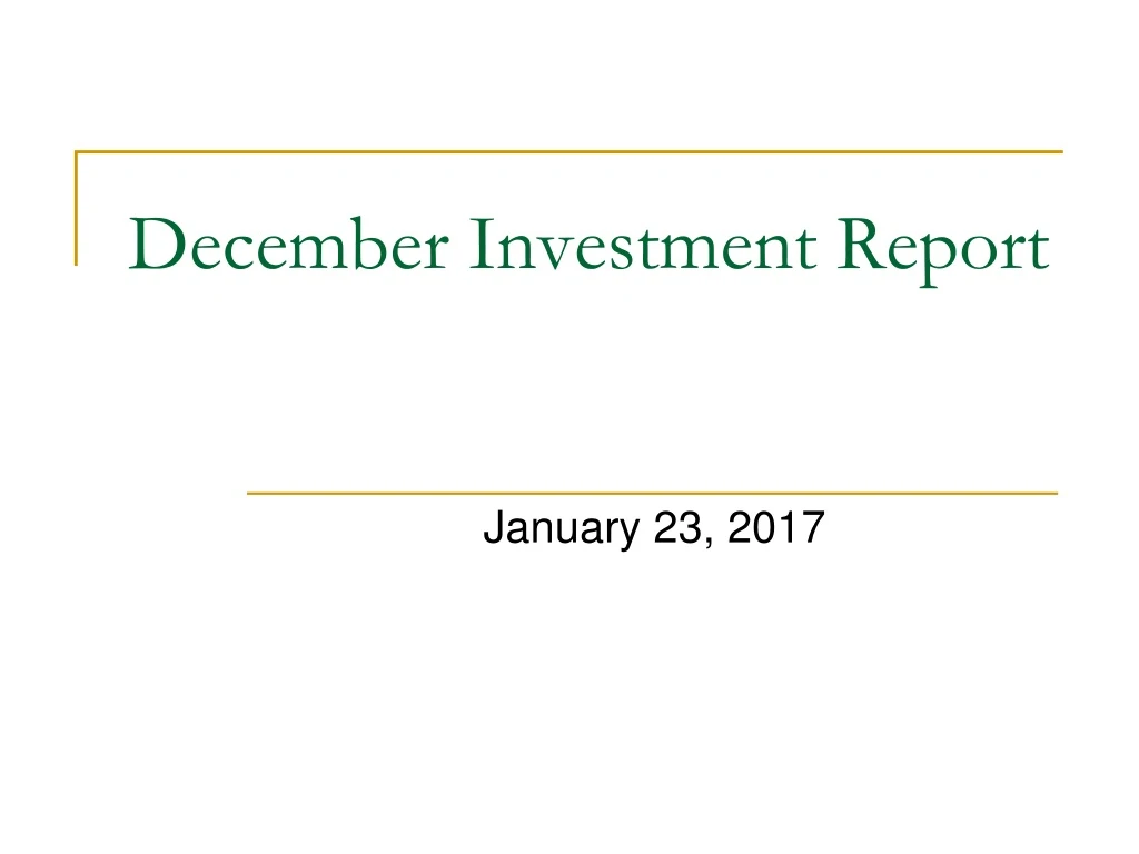 december investment report