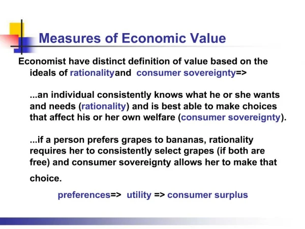 Measures of Economic Value