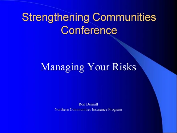Strengthening Communities Conference