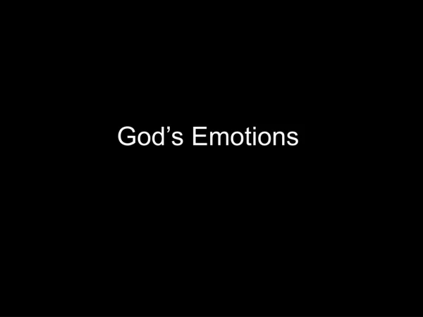 God’s Emotions