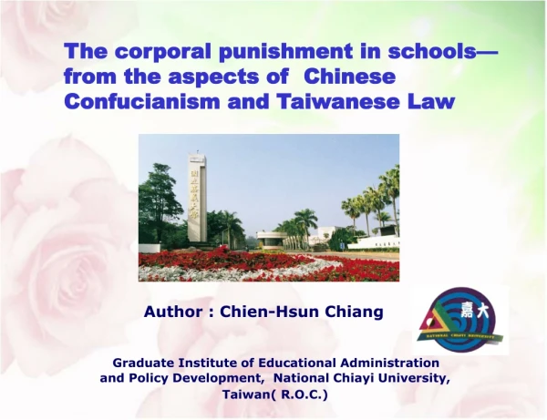 The corporal punishment in schools— from the aspects of Chinese Confucianism and Taiwanese Law