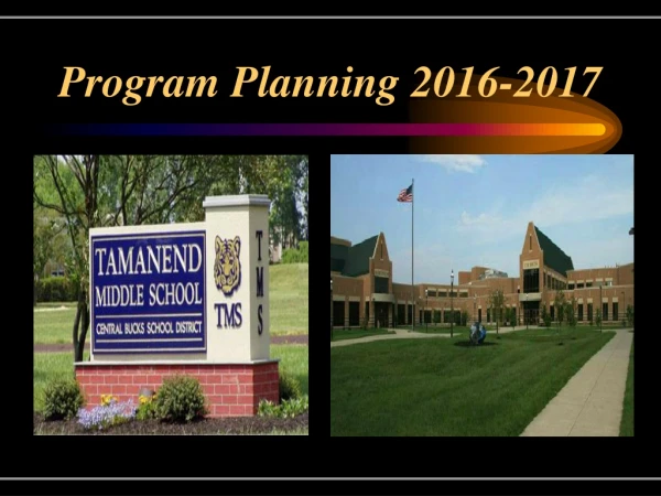 Program Planning 2016-2017