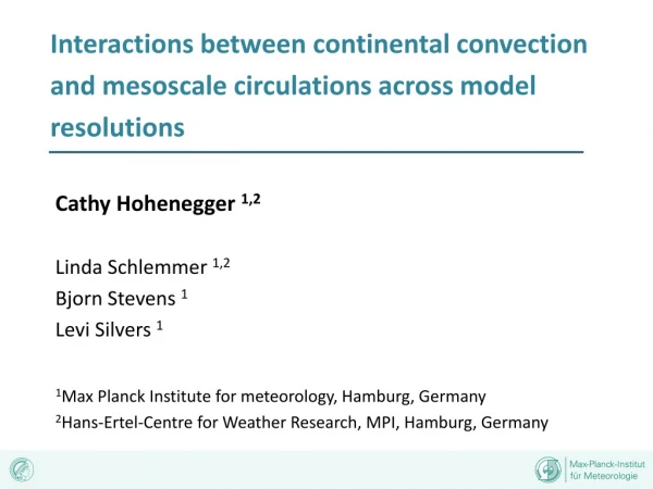 Interactions between continental convection and mesoscale circulations across model resolutions