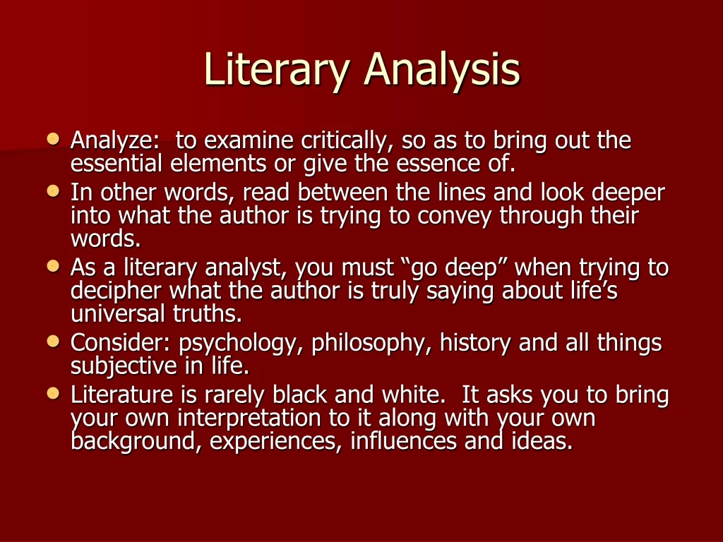 literary analysis