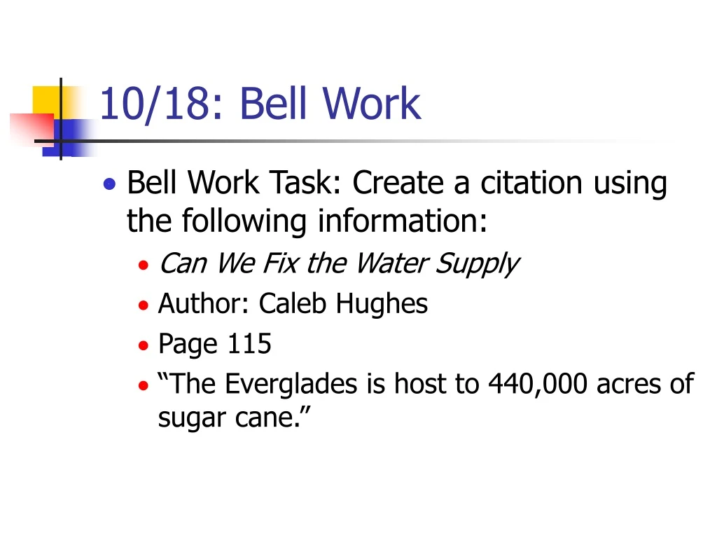10 18 bell work