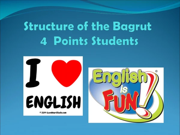 Structure of the Bagrut 4 Points Students