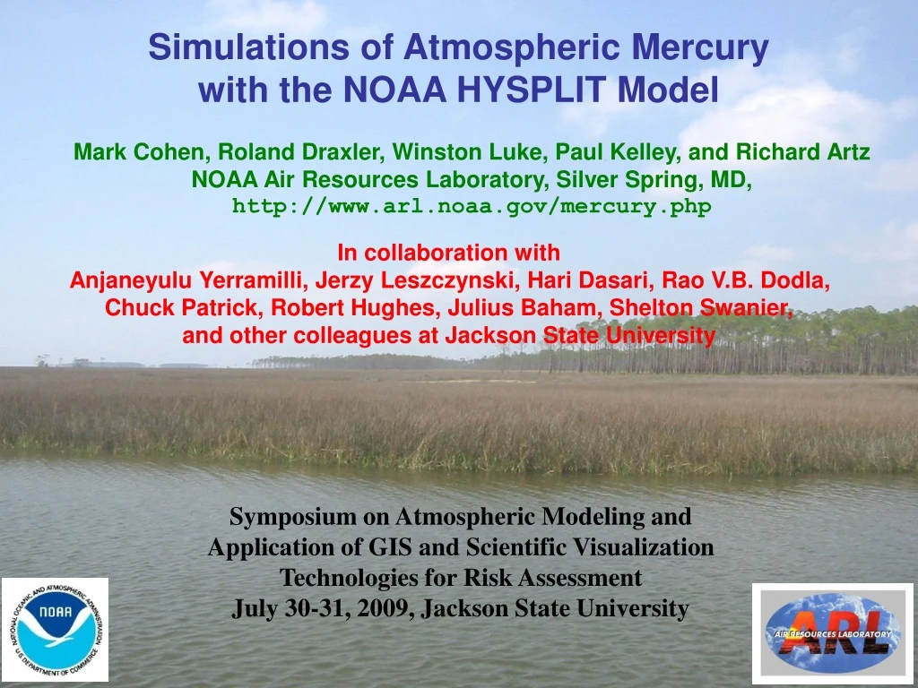 simulations of atmospheric mercury with the noaa